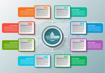 Abstract 3D Paper Infographics. Business template .Vector illustration