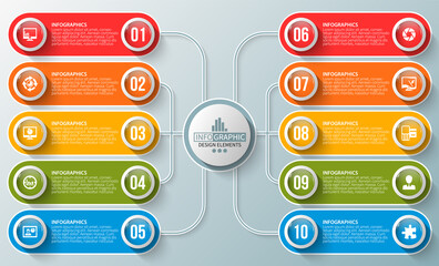 Abstract 3D Paper Infographics. Business template .Vector illustration