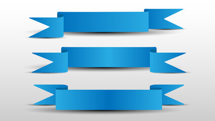 Fototapeta premium ralistic blue ribbons set .set of banners