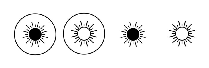 Sun icon set. Brightness Icon vector