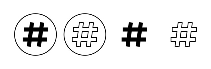Hashtag icon set. hashtag symbol