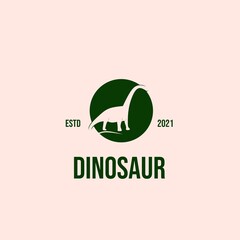 Dinosaur logo design hipster vintage,Brachiosaurus, icon template