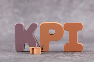 English abbreviation KPI and miniature office workstations