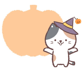 ミケネコとハロウィンのカボチャのフレーム