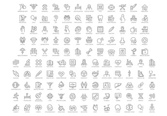 Health and Medical Line Icon Set