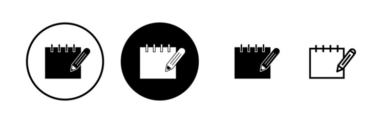 Note icons set. Taking note icon vector. Edit line icon. Document write. Content writing