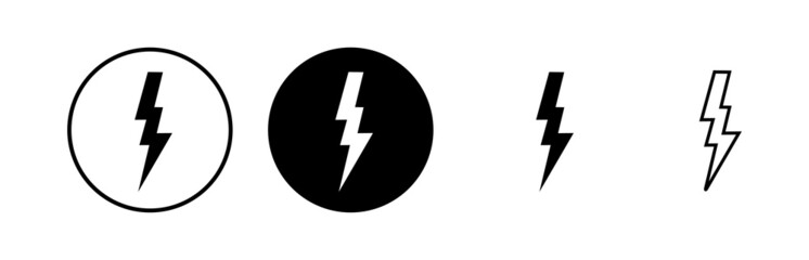 Lightning icons set. Bolt icon vector. Energy and thunder electric icon