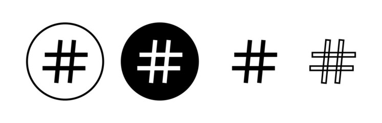 Obraz premium Hashtag icons set. black hashtag icon