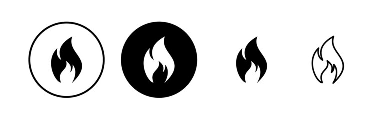 Fire icons set . Fire flame icon template.