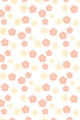 Cute pattern of plum blossoms (postcard size)