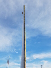 Pole with ice from storm