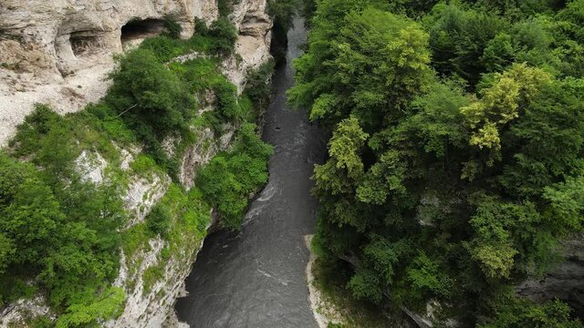 Mountain River in Narrow Canyon