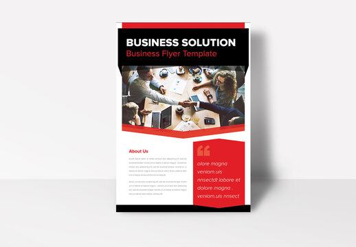 Business Flyer with Red and Black Accents