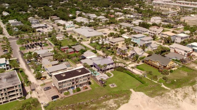 Hotels resorts and houses on St Augustine Beach FL shot with a drone in 4k 60fps