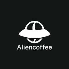 Fototapeta premium ABSTRACK COFFEE LOGO ALIEN DESIGN IDEA VECTOR MONOGRAM BLACK AND WHITE COLOR FOR BUSINESS