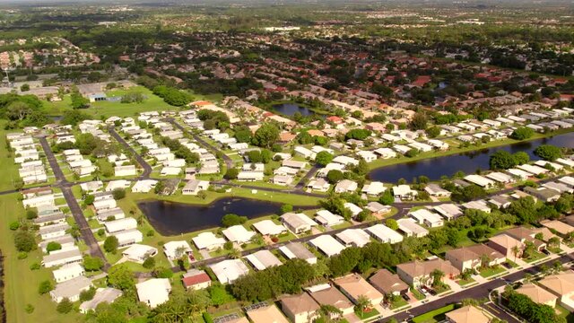 55 And Older Retirement Community. Aerial 4k Drone Footage.