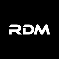 RDM letter logo design with black background in illustrator, vector logo modern alphabet font overlap style. calligraphy designs for logo, Poster, Invitation, etc.
