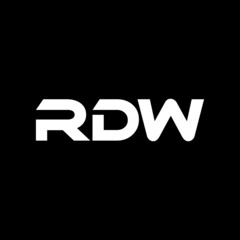 RDW letter logo design with black background in illustrator, vector logo modern alphabet font overlap style. calligraphy designs for logo, Poster, Invitation, etc.