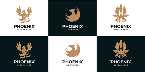 Set of phoenix logo design
