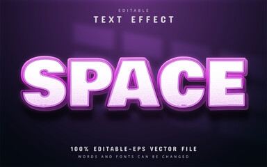 Space text, purple gradient text effect editable