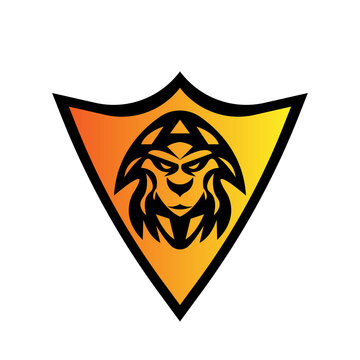 black ape face with golden shield icon logo