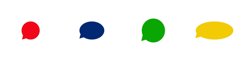 Conjunto de icono de nube de pensamiento. Concepto de mensaje de texto o pensamiento. Ilustración vectorial, estilo silueta de colores