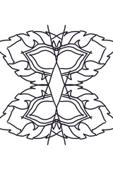 Thai Lined Art Collection: Black and White Abstract Designs Featuring Flowers, Mandalas, Insects, and Nature Symbols by Latisha at latisham.com