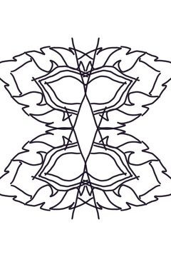 Thai Lined Art Collection: Black and White Abstract Designs Featuring Flowers, Mandalas, Insects, and Nature Symbols by Latisha at latisham.com