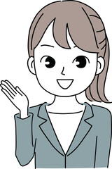 説明をするビジネスウーマン