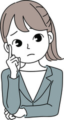 困った表情のビジネスウーマン