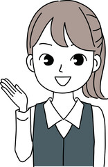 案内をするビジネスウーマン