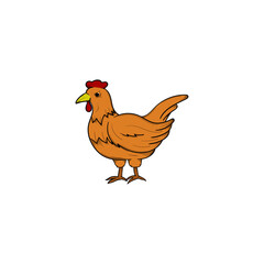 Chicken handdrawn illustration design template isolated
