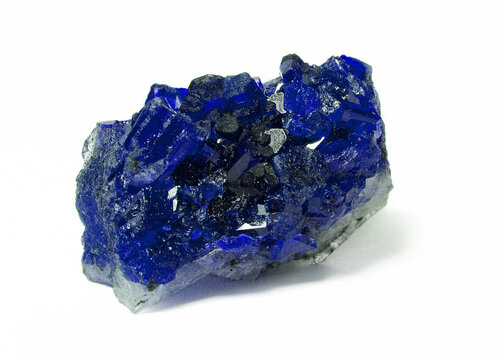 rough blue sapphire and diamonds gemstones crystals 
 raw amethyst tanzanite white background