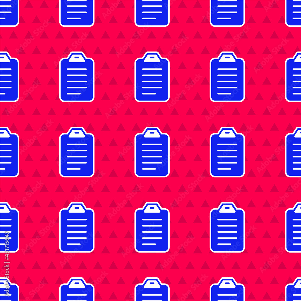 Poster blue to do list or planning icon isolated seamless pattern on red background. vector