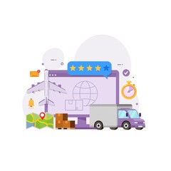 Fototapeta na wymiar Delivery and logistic service global design concept vector illustration