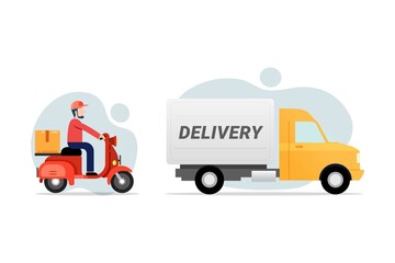 Delivery service transportation object vector illustration