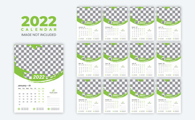 Calendar 2022 template planner vector diary in a minimalist style