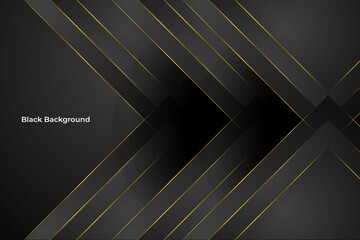 Abstract black background with modern golden luxury style