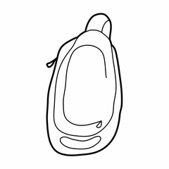 sport and school bag lineart vector illustration icon design template with doodle hand drawn style for education and print coloring book