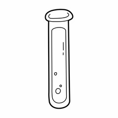 pharmacy chemistry formula tube vector illustration icon design template with doodle hand drawn style for education and print coloring book