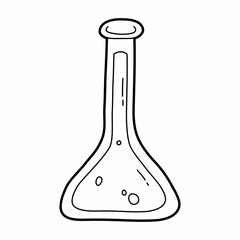 pharmacy chemistry formula tube vector illustration icon design template with doodle hand drawn style for education and print coloring book