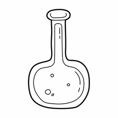 pharmacy chemistry formula tube vector illustration icon design template with doodle hand drawn style for education and print coloring book