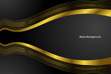 Abstract black background with modern golden luxury style