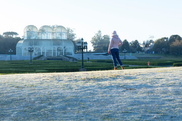 Frost in the Botanical Garden of Curitiba.