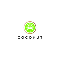 simple, clean coconut logo design. vector icon illustration inspiration