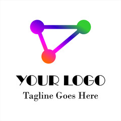 Vector design elements for your company logo, color triangle and round icon, modern, simple and minimalist logotype, business company template