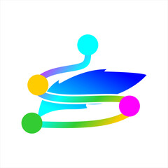 Vector design elements for your company logo, colorful circle and leaf rope icon, modern, simple and minimalist logotype, business company template