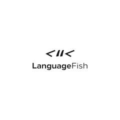 Language Fish Logo design. simple, clean, modern vector icon illustration inspiration