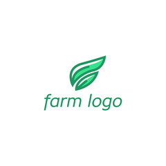 F like leaf logo design. simple, clean, modern logo. vector icon illustration inspiration