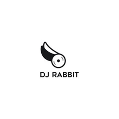simple, clean, modern DJ plate forming Rabbit logo design. vector icon illustration inspiration
